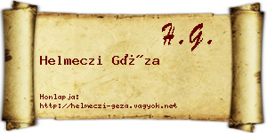 Helmeczi Géza névjegykártya