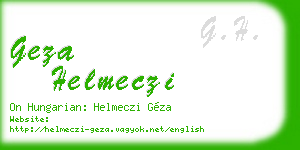 geza helmeczi business card